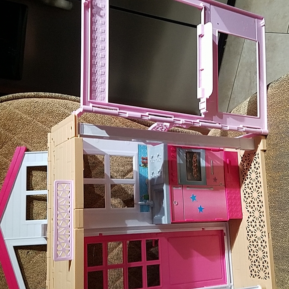 2016 Barbie 2-Story Foldable Dollhouse Playset Multicolor Mattel Fold & Go - Picture 3 of 7